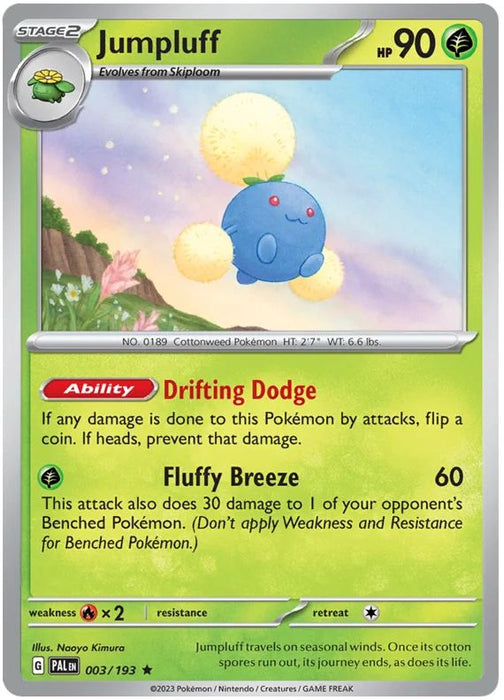 Jumpluff 003/193 Rare Pokemon Card (SV2 Paldea Evolved)