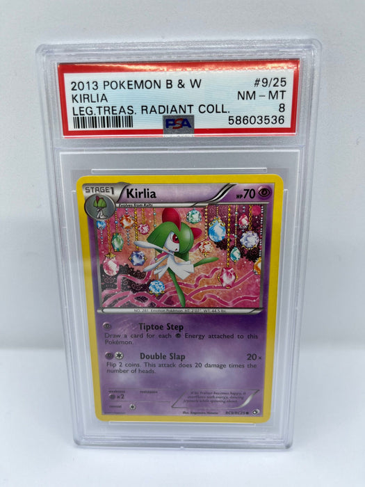 Kirlia RC9/RC25 PSA 8 Graded Common Pokemon Card (Leg Treas Radiant Collection)