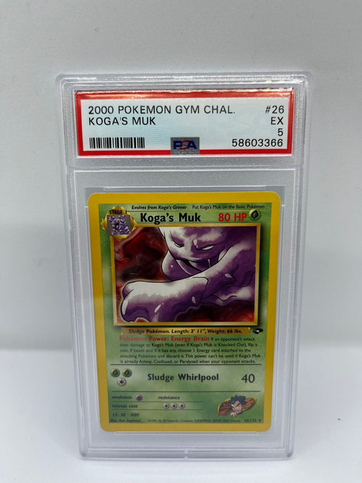 Kogas Muk 26/132 PSA 5 Graded Rare Pokemon Card (Pokemon Gym Chal)
