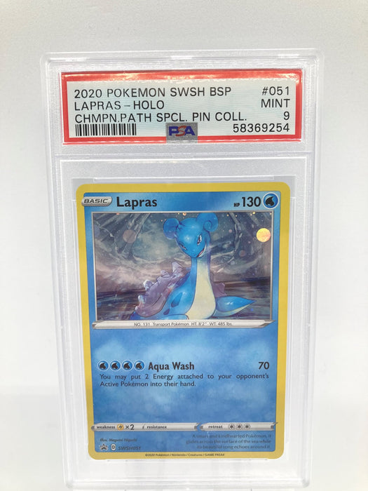 Lapras SWSH051 PSA 9 Mint Graded Pokemon Card