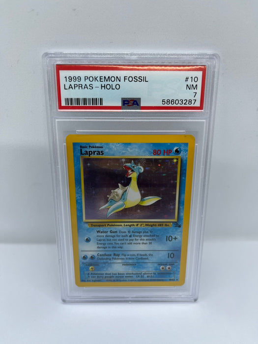 Lapras 10/62 PSA 7 Graded Rare Pokemon Card (1999 Pokemon Fossil)