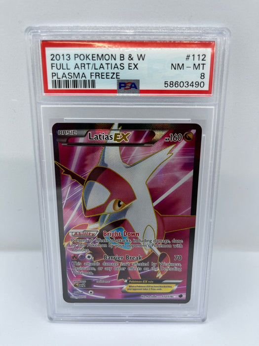 Latias EX 112/116 PSA 8 Graded Rare Pokemon Card (2013 Pokemon B & W - Plasma Freeze)