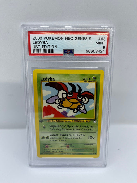 Ledyba 63/111 PSA 9 Graded Common Pokemon Card (2000 Pokemon Neo Genesis)