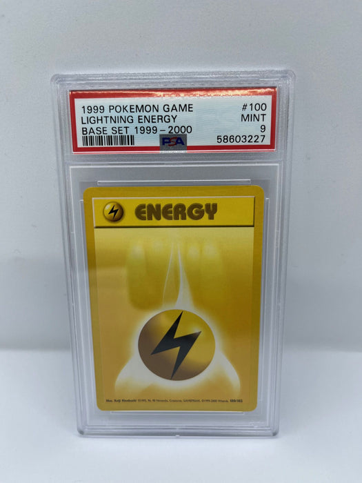 Lightning Energy 100/102 PSA 9 Graded Pokemon Card (1999 Pokemon Game)