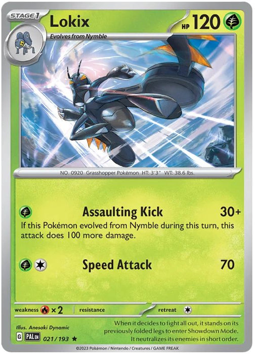 Lokix 021/193 Rare Pokemon Card (SV2 Paldea Evolved)