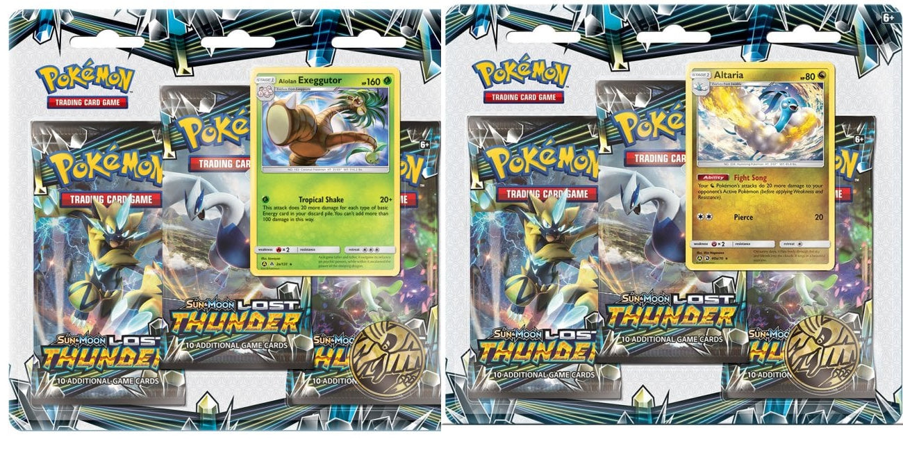 Pokemon SM Lost Thunder 3 Pack Blisters Altaria and Alolan Exeggutor (Twin Pack)