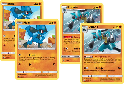 Lucario 67/156 & Riolu 66/156 Playset x4 of each (Ultra Prism)