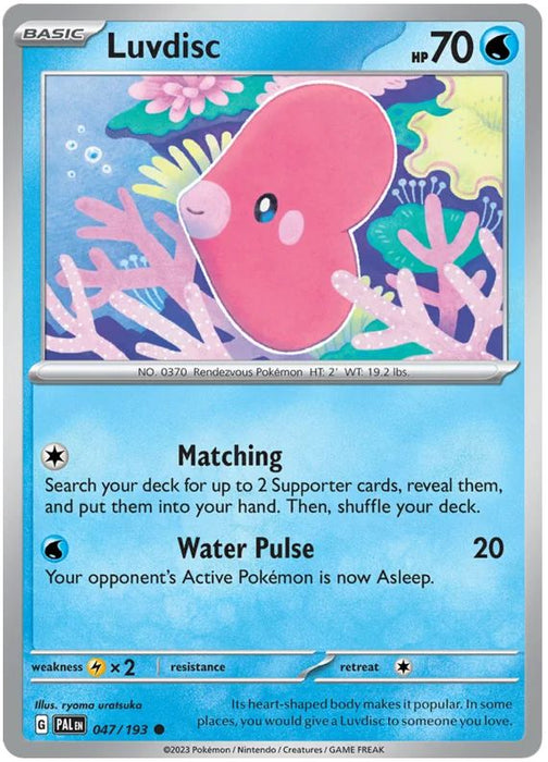 Luvdisc 047/193 Common Pokemon Card (SV2 Paldea Evolved)