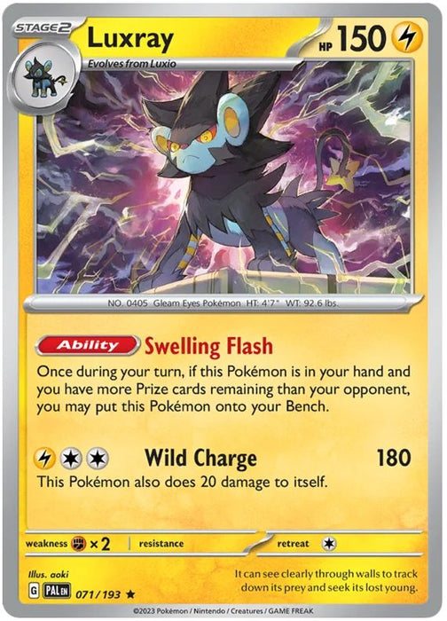 Luxray 071/193 Rare Pokemon Card (SV2 Paldea Evolved)