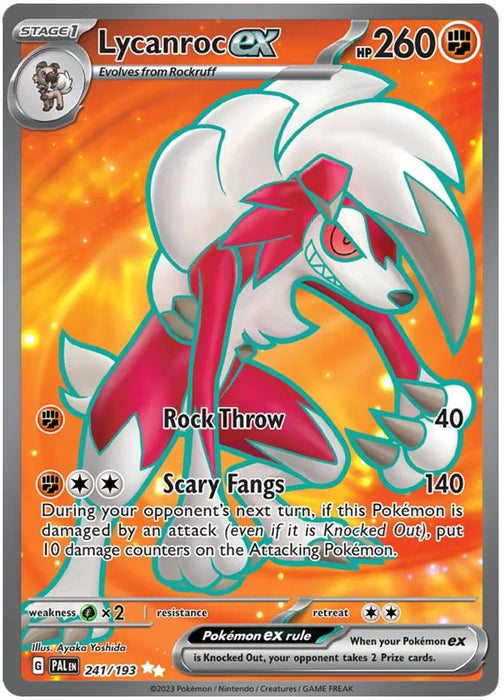 Lycanroc ex 241/193 Ultra Rare Double Pokemon Card (SV2 Paldea Evolved)