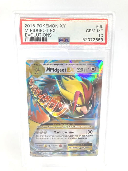 M Pidgeot EX 65/108 Ultra Rare Graded Pokemon Card PSA 10 Gem Mint (XY Evolutions)