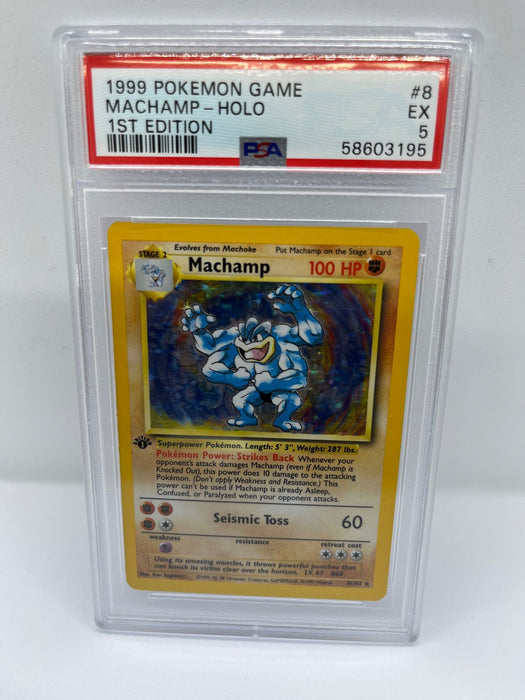 Machamp 8/102 PSA 5 Graded Rare Pokemon Card (1999 Pokemon Game)