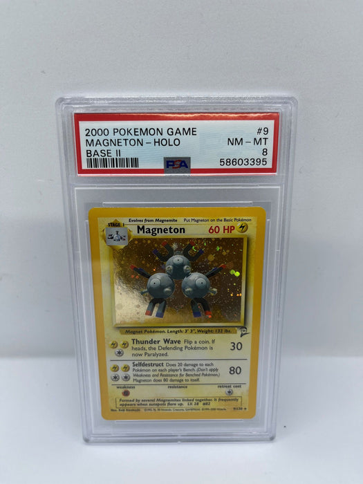 Magneton 9/130 PSA 8 Graded Rare Pokemon Card (2000 Pokemon Game)