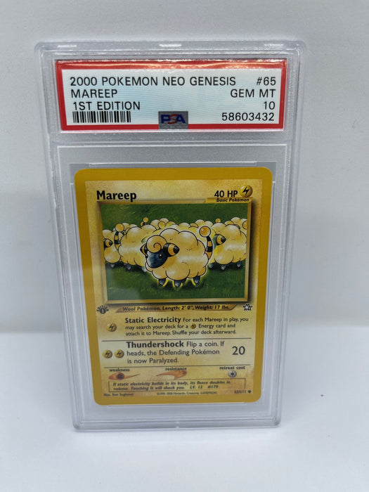 Mareep 65/111 PSA 10 Graded Common Pokemon Card (2000 Pokemon Neo Genesis)