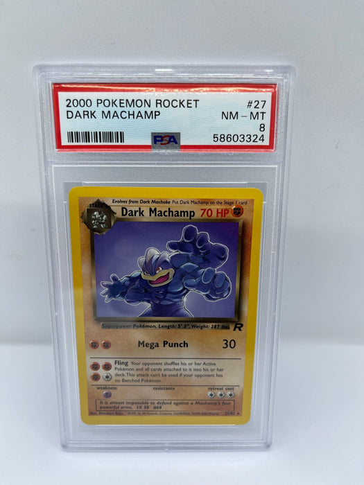 Mega Punch 27/82 PSA 8 Graded Rare Pokemon Card (2000 Pokemon Rocket)