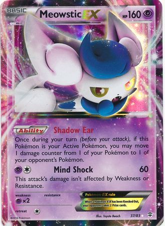 Meowstic EX 37/83 Pokemon Card Rare Holo (Generations)