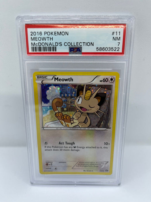 Meowth 11/12 PSA 7 Graded Pokemon Card (2016 - McDonald's Collection)