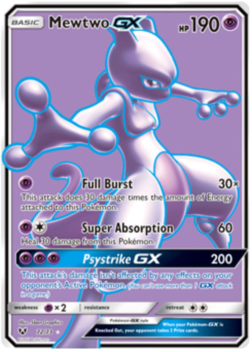 Mewtwo 72/73 Rare Ultra Pokemon Card (Shining Legends)