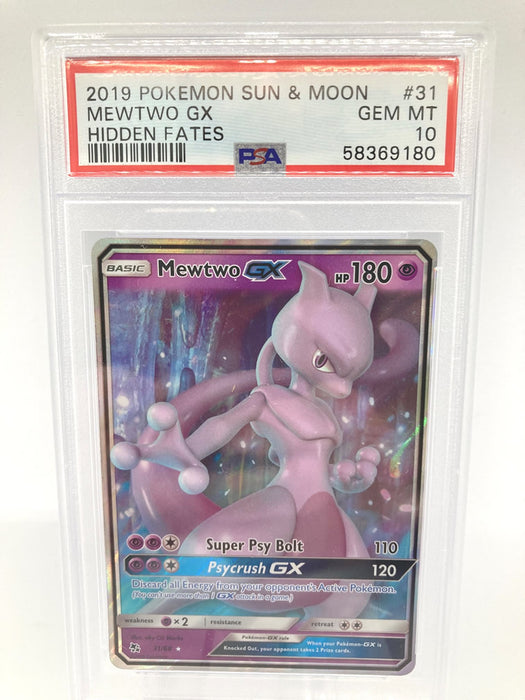 Mewtwo GX 31/68 PSA 10 Gem Mint Graded Pokemon Card