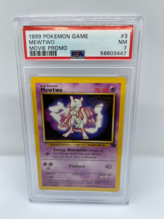 Mewtwo 3 PSA 7 Graded Promo Pokemon Card (1999 Pokemon Game - Movie Promo)