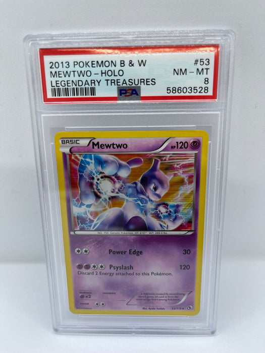 Mewtwo 53/113 PSA 8 Graded Rare Pokemon Card (2013 Pokemon B & W - Legendary Treasures)