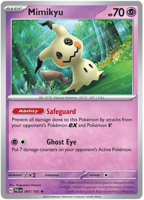 Mimikyu 097/193 Rare Pokemon Card (SV2 Paldea Evolved)