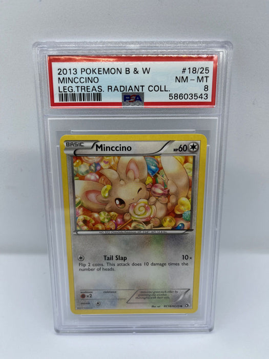 Minccino RC18/RC25 PSA 8 Graded Common Pokemon Card (Leg Treas Radiant Collection)