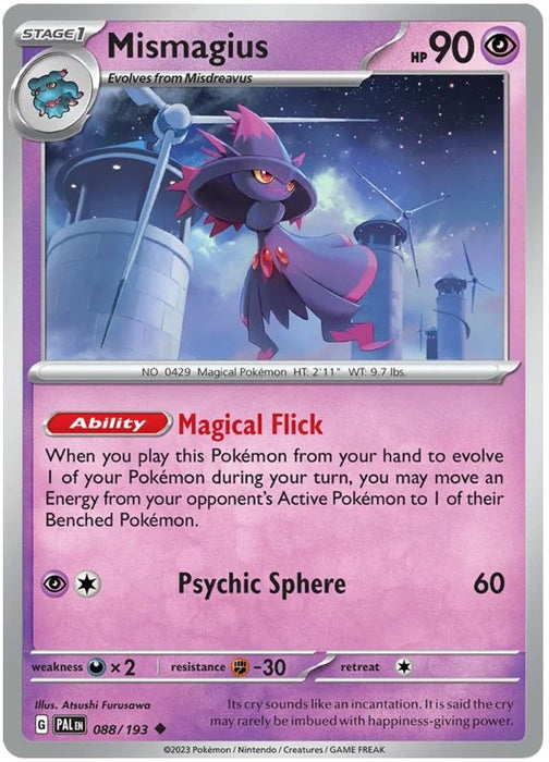 Mismagius 088/193 Uncommon Pokemon Card (SV2 Paldea Evolved)