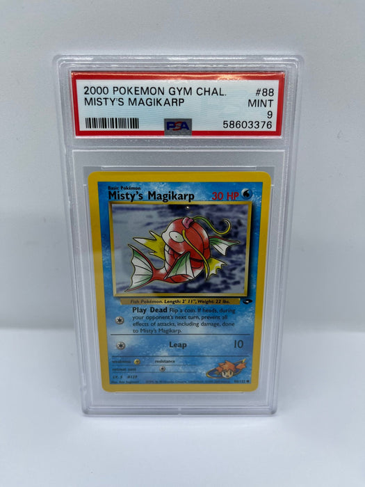 Misty's Magikarp 88/132 PSA 9 Graded Common Pokemon Card (2000 Pokemon Gym Chal)