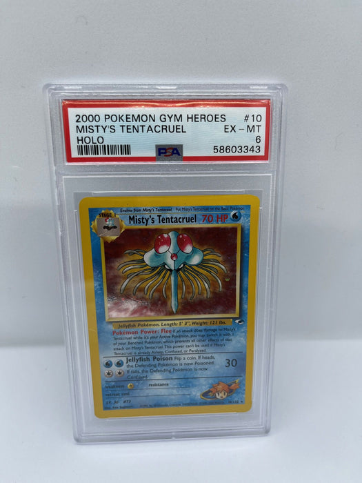 Misty's Tentacruel 10/132 PSA 6 Graded Rare Pokemon Card (2000 Pokemon Gym Heroes)