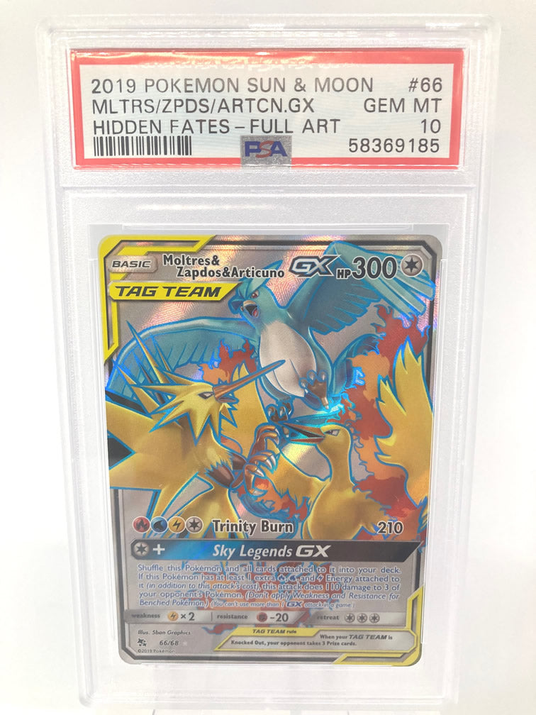 ポケモンカードゲーム Moltres&Zepdos&Articuno gx rr psa10 Pokemon PSA 10 Moltres & Zapdos & Articuno GX 44/68 Hidden Fates