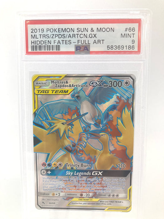 Moltres Zapdos Articuno GX 66/68 PSA 9 Mint Graded Pokemon Card