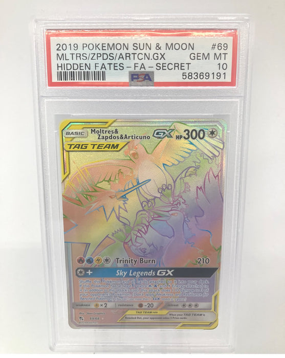 Moltres Zapdos Articuno GX 69/68 PSA 10 Gem Mint Graded Pokemon Card