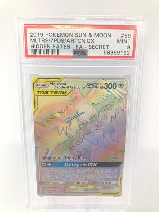 Moltres Zapdos Articuno GX 69/68 PSA 9 Mint Graded Pokemon Card