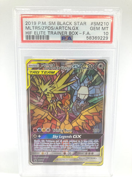 Moltres Zapdos Articuno GX SM210 PSA 10 Gem Mint Graded