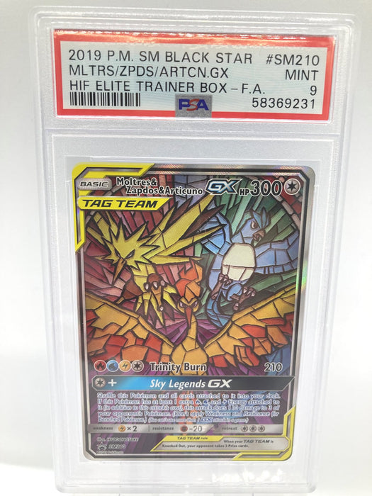 Moltres Zapdos Articuno GX SM210 PSA 9 Mint Graded Pokemon Card