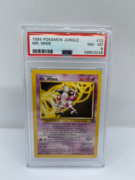 Mr. Mime 23/64 PSA 8 Graded Rare Pokemon Card (1999 Pokemon Jungle)