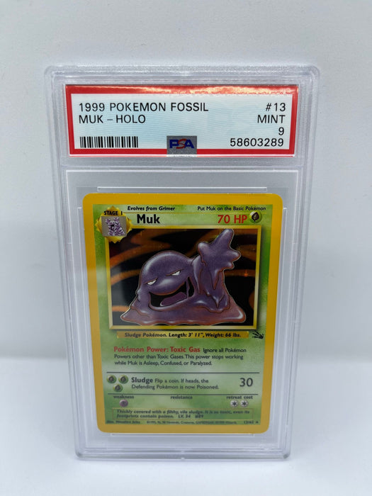 Muk 13/62 PSA 9 Graded Rare Pokemon Card (1999 Pokemon Fossil)