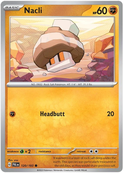 Nacli 120/193 Common Reverse Holo Pokemon Card (SV2 Paldea Evolved)