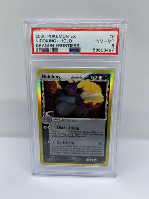 Nidoking 6/101 PSA 8 Graded Rare Pokemon Card (2006 Pokemon Ex - Dragon Frontiers)