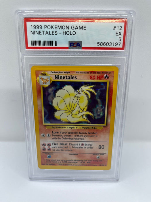 Ninetales 12/102 PSA 5 Graded Rare Pokemon Card (1999 Pokemon Game)