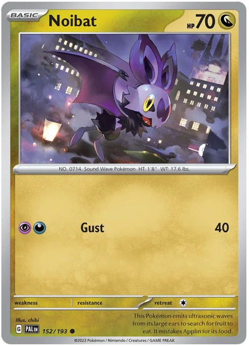 Noibat 152/193 Common Reverse Holo Pokemon Card (SV2 Paldea Evolved)