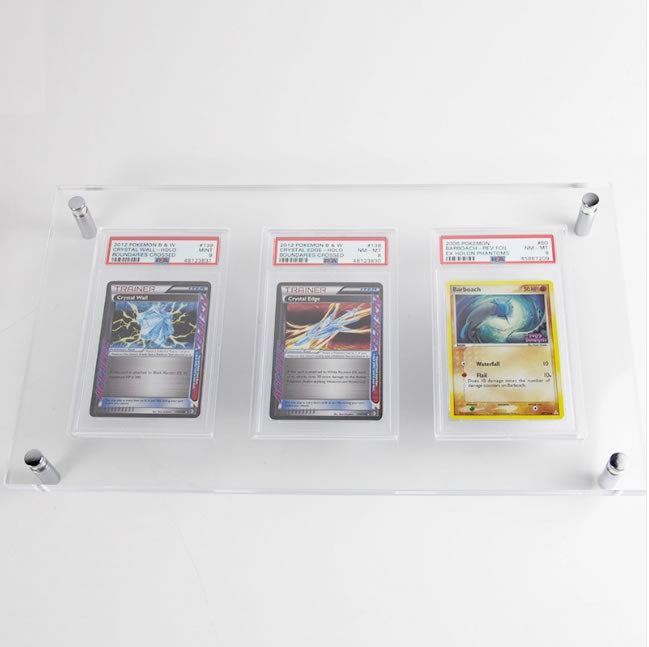 Acrylic Triple PSA Stand Wall Mount for 3x PSA Graded Cards