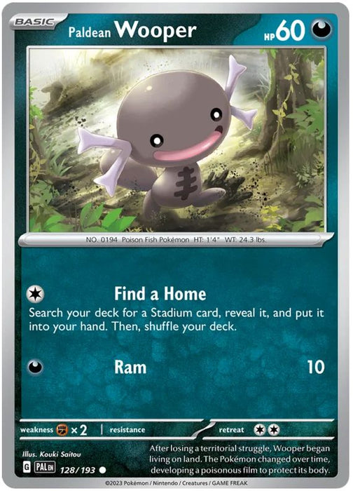 Paldean Wooper 128/193 Common Pokemon Card (SV2 Paldea Evolved)