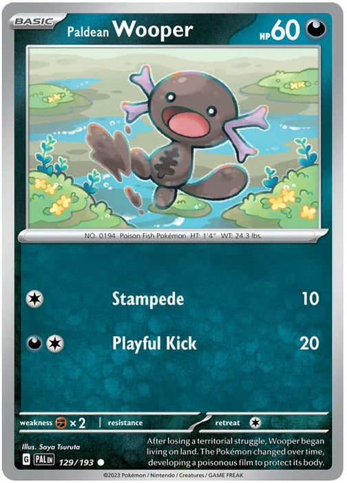 Paldean Wooper 129/193 Common Pokemon Card (SV2 Paldea Evolved)