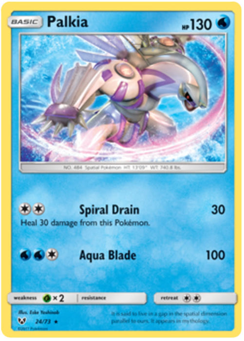 Palkia 24/73 Rare Reverse Holo Pokemon Card (Shining Legends)