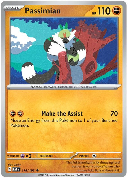 Passimian 118/193 Uncommon Pokemon Card (SV2 Paldea Evolved)