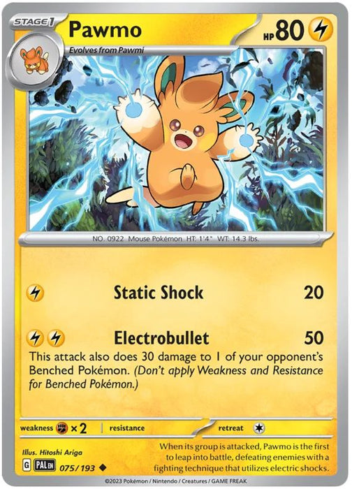 Pawmo 075/193 Uncommon Pokemon Card (SV2 Paldea Evolved)