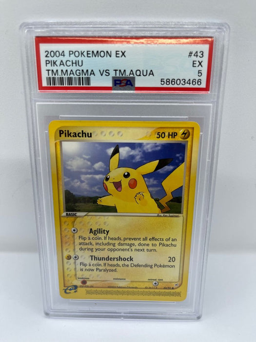 Pikachu 43/95 PSA 5 Graded Common Pokemon Card (2004 Pokemon Ex)