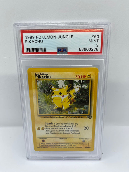 Pikachu 60/64 PSA 9 Graded Common Pokemon Card (1999 Pokemon Jungle)